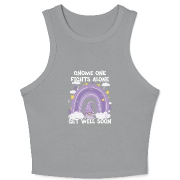 Discover Gnome One Fights Alone Lavender Cancer Crop Tank Top