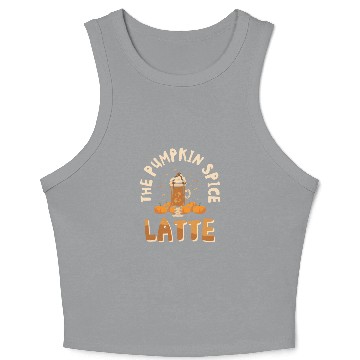 Discover Pumpkin Spice Latte Halloween Coffee Lover Tarot Crop Tank Top