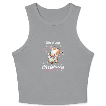 Discover Winter Christmas Pyjama Goat Crop Tank Top