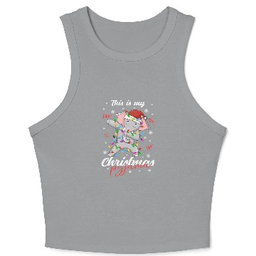 Discover Winter Christmas Pyjama Elephant Crop Tank Top
