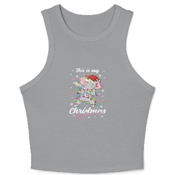 Discover Winter Christmas Pyjama Elephant Crop Tank Top