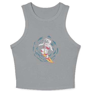 Discover Astronaut Surfing Crop Tank Top