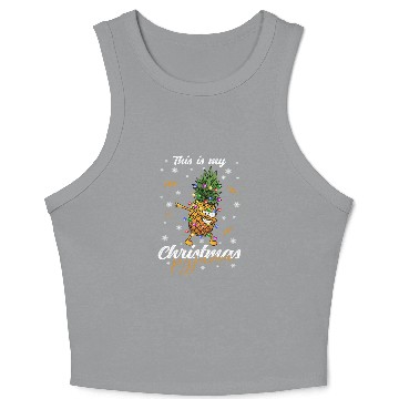 Discover Winter Christmas Pyjama Pineapple Crop Tank Top