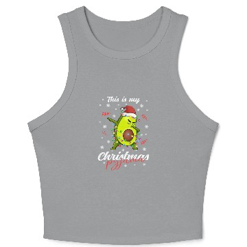 Discover Winter Christmas Pyjama Avocado Crop Tank Top