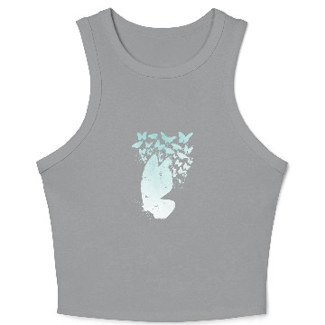 Discover Pastel Butterfly Lover Crop Tank Top
