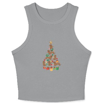 Discover Dachshund Christmas Tree Crop Tank Top