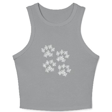 Discover Snowflake Paw Prints Crop Tank Top