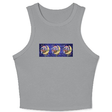 Discover Mushrooms in the moonshine - Format E Crop Tank Top