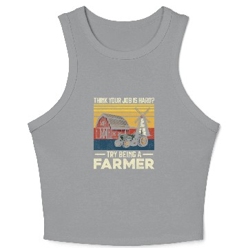 Discover Farming Farmer Vintage Tractor Crop Tank Top