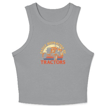 Discover Farming Farmer Vintage Tractor Crop Tank Top