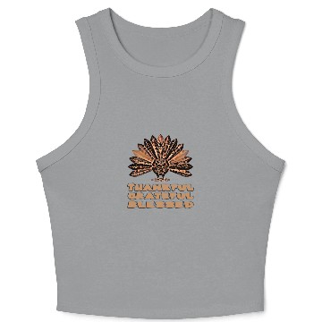 Discover Thankful grateful blessed leopard Crop Tank Top