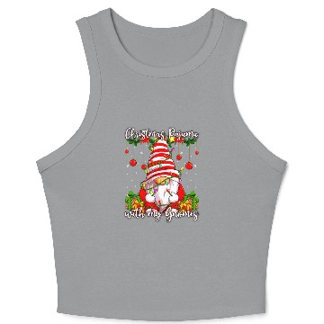 Discover Christmas Pajama with my Gnomes Crop Tank Top
