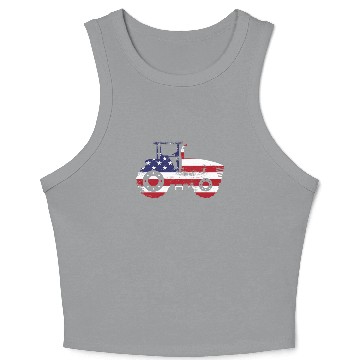 Discover Farming Farmer American Flag Us Crop Tank Top