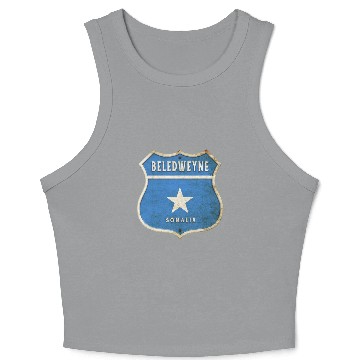 Discover Beledweyne Somalia Crest Flag Design Crop Tank Top