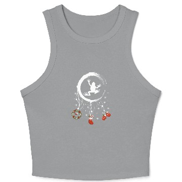 Discover Winter dreamcatcher Christmas Frog Crop Tank Top