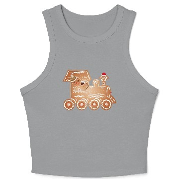 Discover Gingerbread man as a train driver on the train Crop Tank Top