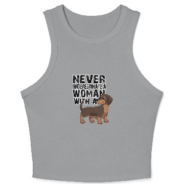 Discover Dachshund Never Underestimate Crop Tank Top
