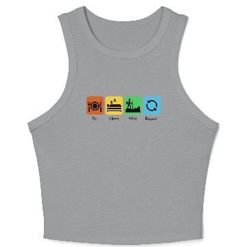 Discover Eat, Sleep, Hike, Repeat | Hiking Lover | Camping Crop Tank Top
