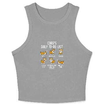 Discover Corgi Daily To Do List Crop Tank Top