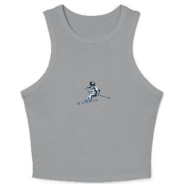 Discover Skiing Skier Astronaut Crop Tank Top