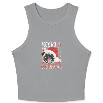 Discover Pug Merry Christmas Crop Tank Top