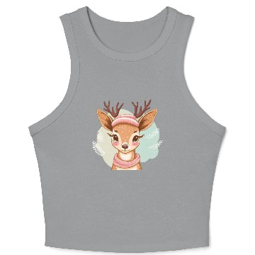 Discover Cute Christmas Deer Crop Tank Top