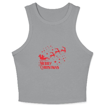 Discover Merry Christmas reindeer Crop Tank Top