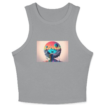 Discover Full Moons Over Happy Mountains and Rainbow River Crop Tank Top