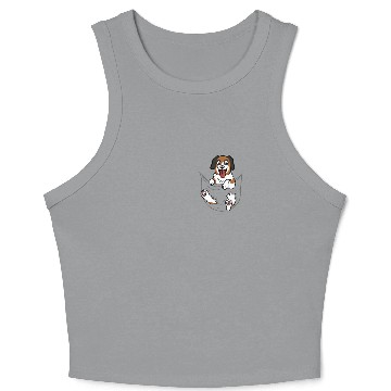 Discover Saint Bernard Pocket Graphic Crop Tank Top