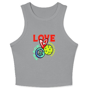 Discover I Love Pickleball Funny Pickle Ball Player Crop Tank Top