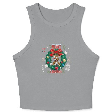 Discover Christmas reindeer Crop Tank Top