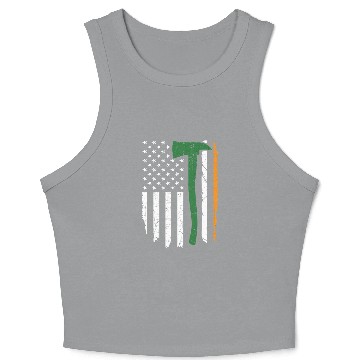 Discover Irish Firefighter American Flag Ireland Crop Tank Top