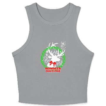 Discover Reindeer Christmas Crop Tank Top