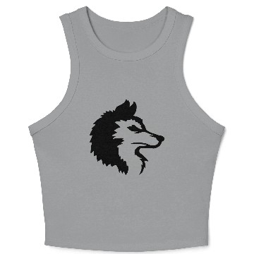 Discover Alpha Wolf Cool Logo Crop Tank Top