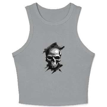 Discover Silver Skull Crop Tank Top