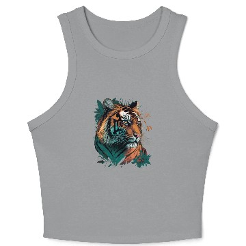 Discover Tiger Face Crop Tank Top