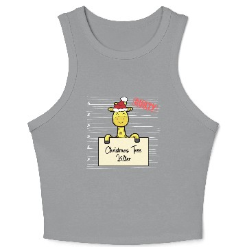 Discover Giraffe christmas funny prison Crop Tank Top