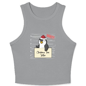 Discover Penguin christmas funny prison Crop Tank Top