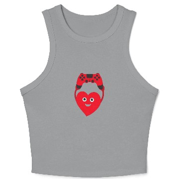 Discover gamer heart valentines day Crop Tank Top