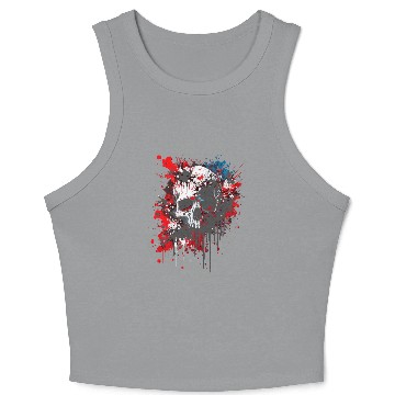 Discover Ink Splatter Skull Crop Tank Top