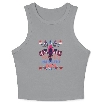 Discover Happy Independence Day Crop Tank Top