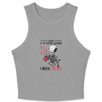 Discover Skeleton Drinking Coffee Medical Student Crop Tank Top