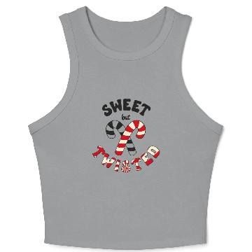 Discover Sweet but twisted candy canes pun Crop Tank Top