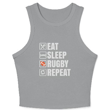Discover Eat Sleep Rugby Repeat Crop Tank Top