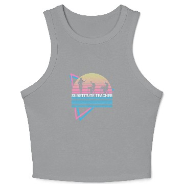 Discover Substitute Teacher Retro Crop Tank Top