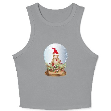 Discover beautiful nostalgic snow globe with teddy bear Crop Tank Top