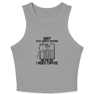 Discover Skeleton Drinking Coffee Medical Student Crop Tank Top