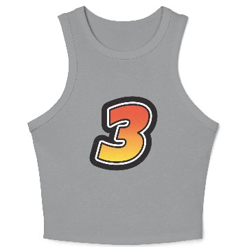 Discover Number Three 3 Gradient Yellow Orange 3 Stroke Crop Tank Top