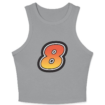 Discover Number Eight 8 Gradient Yellow Orange 3 Stroke Crop Tank Top