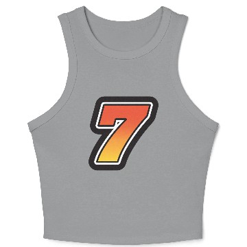 Discover Number Seven 7 Gradient Yellow Orange 3 Stroke Crop Tank Top
